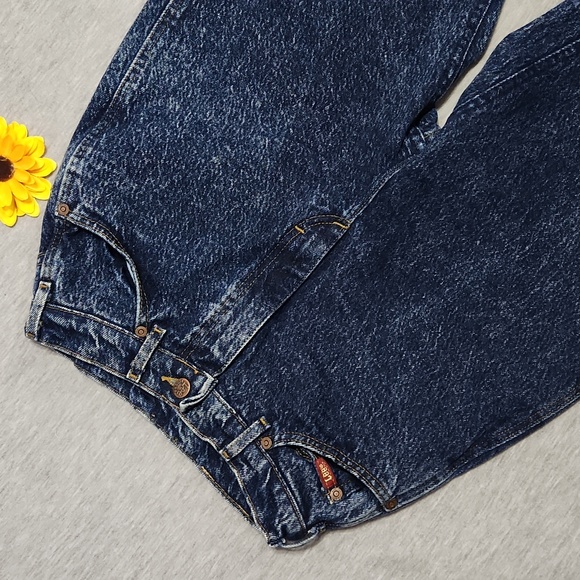 RARE!! Vintage Lee Riders Dark Acid Wash High Rise Tapered Leg Baggy "Mom" Jeans - Picture 4 of 14